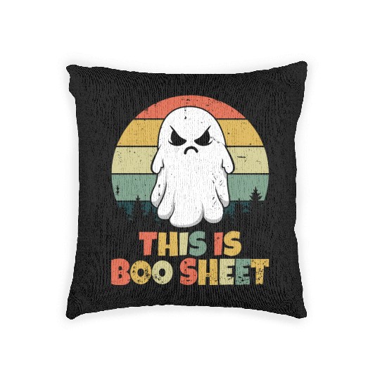 Boo Retro Costume Ghost Halloween Woven Pillows