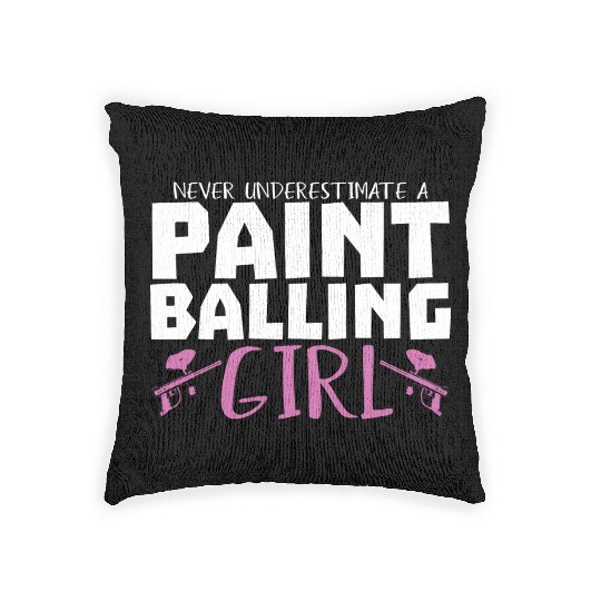 Paintball Girl Paintballer Speedball Camouflage Woven Pillows