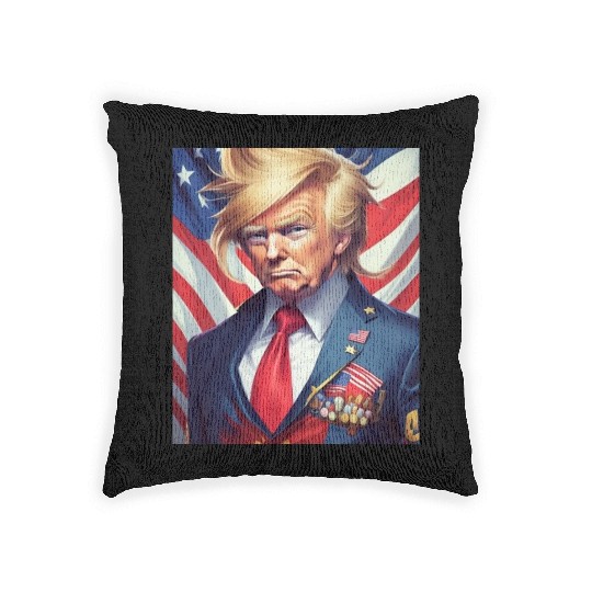 donald trump Woven Pillows