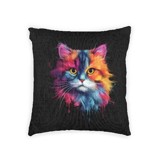 Persian Cat Living Atmosphere Woven Pillows