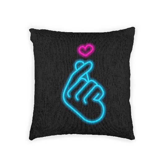 K Pop Hand Symbol Finger Heart Korean Pop Music Woven Pillows