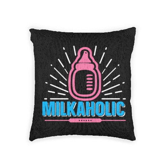 Baby Newborn Milkaholic Nursery Bottle Infant New Woven Pillows
