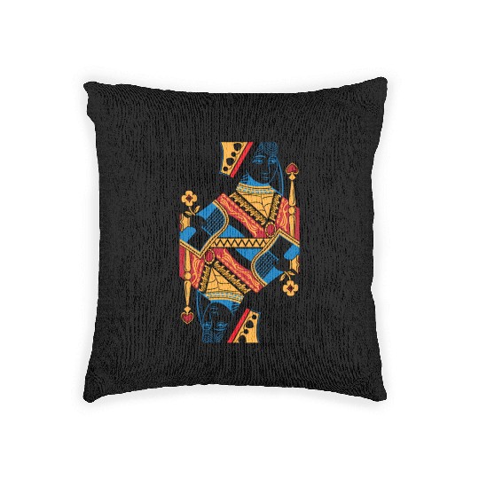 Halloween Playing Card Queen Of Spades Woven Pillows