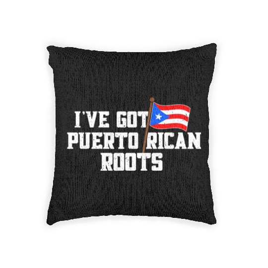 Puerto Rican Roots Citizenship Puerto Rico Pride F Woven Pillows