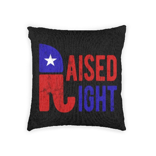 Raised Right Proud Republican Elephant Logo Usa Woven Pillows
