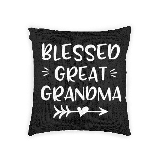 Blessed Great Grandma Heart Arrow Graphics Woven Pillows