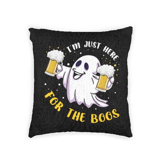Alcohol Ghost Beer Lover Lazy Creepy Halloween Woven Pillows