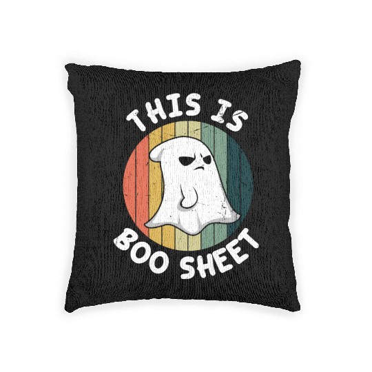 Boo Retro Vintage Costume Ghost Halloween Woven Pillows