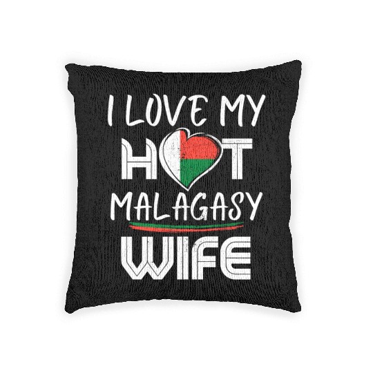 Funny I Love My Hot Malagasy Wife Husband Woven Pillows