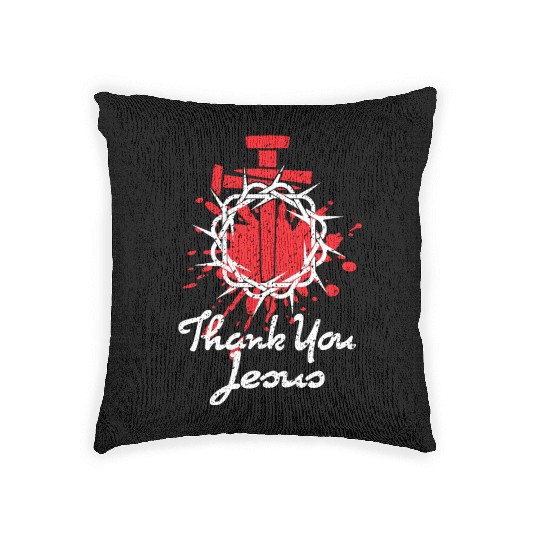 Thank You Jesus Love Jesus ChristianChristmas Woven Pillows