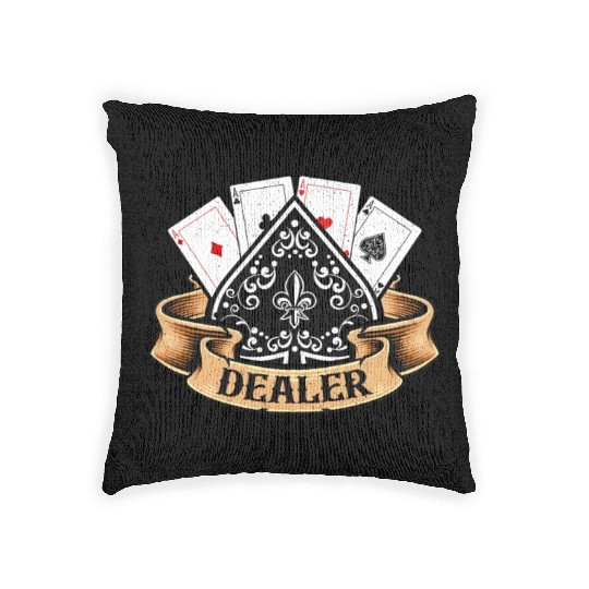 Classic Blackjack Dealer Gambling Card Game Casino Woven Pillows