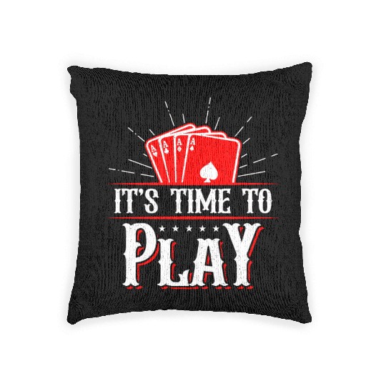 Classic Blackjack It's Time To Play Casino Dealer Woven Pillows