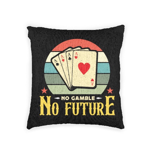 Classic Blackjack No Gamble No Future Retro Dealer Woven Pillows