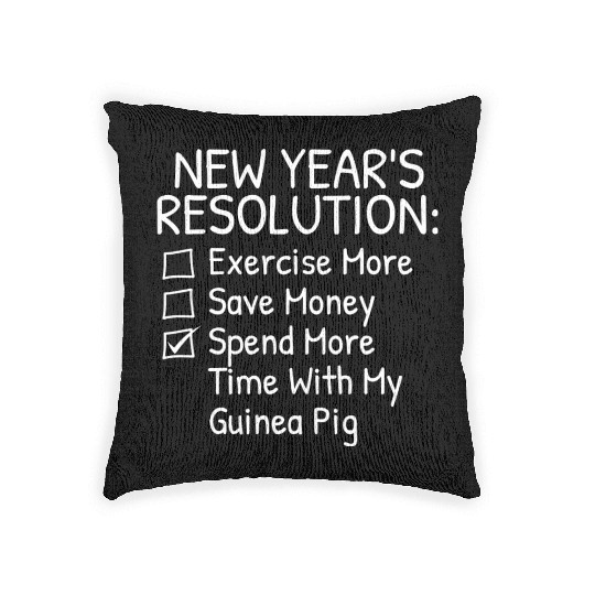 New Year s Resolution For Guinea Pig Lover Woven Pillows