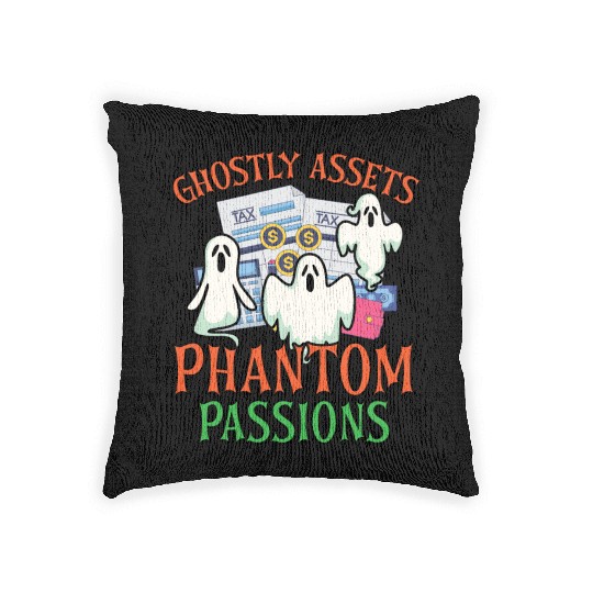 Ghostly Assets Phantom Passions Scary Halloween Woven Pillows
