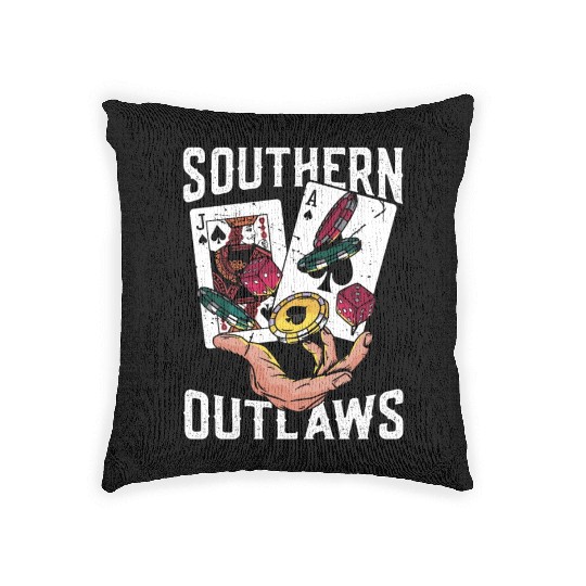 Classic Blackjack Southern Outlaws Loves Card Game Woven Pillows