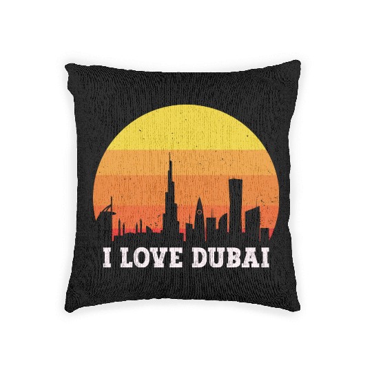 I love Dubai Woven Pillows