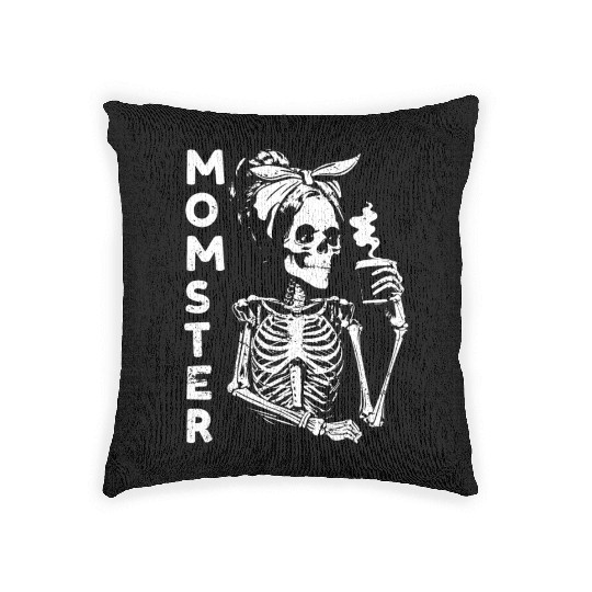 For Mom Monster Lazy Creepy Halloween Skeleton Woven Pillows