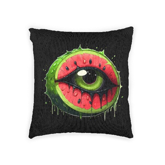 Slice of Watermelon Eye Woven Pillows