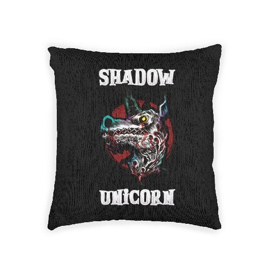 Dark Unicorn Horror Unicorn Midnight Unicorn Dark Woven Pillows
