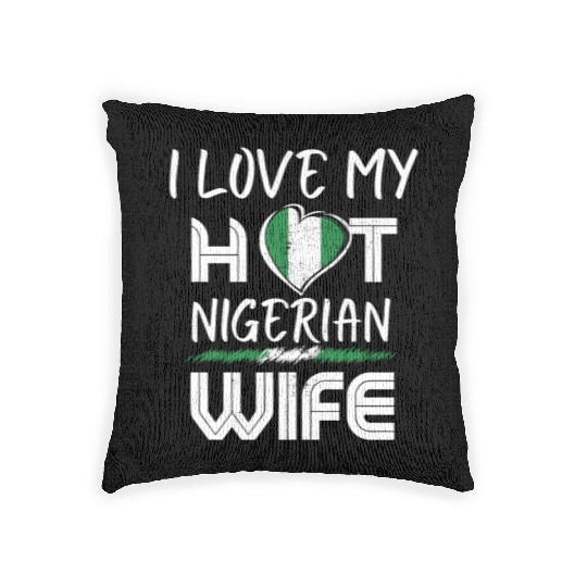 Funny I Love My Hot Nigerian Wife Husband Woven Pillows