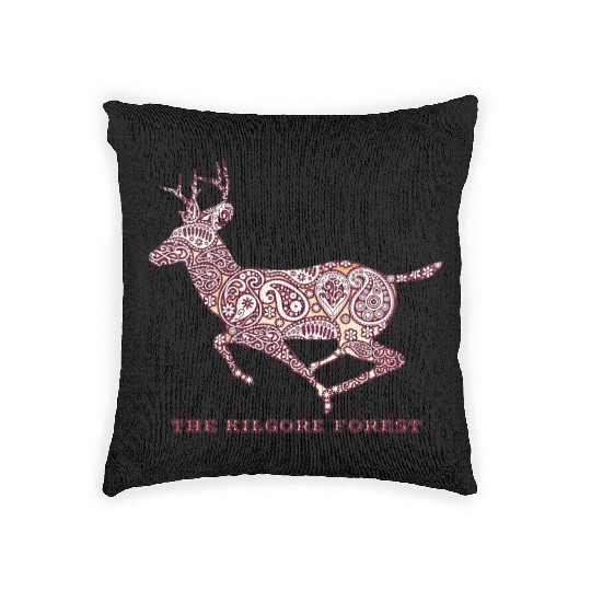 Deer - Maroon Woven Pillows