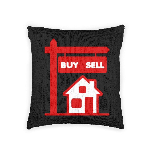 Buy sell red logo broker Woven Pillows