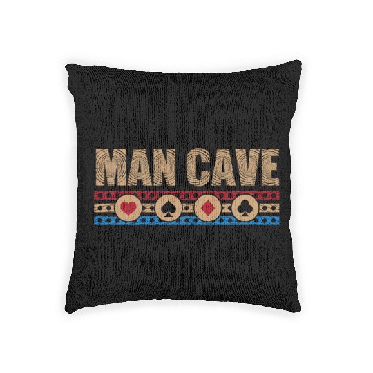 Cribbage Man Cave Loves Board Game Tournament Woven Pillows