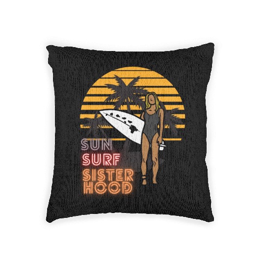 Sun, Surf, Sisterhood Woven Pillows