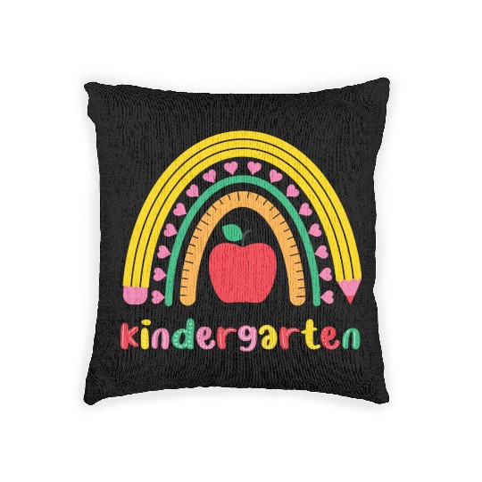 Kindergarten Rainbow Girls Kids Teacher Team Woven Pillows