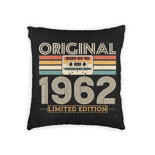 Retro '62 Vintage Birthda Woven Pillows