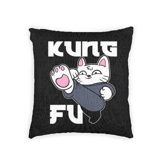 Kung Fu Cat Cat Mom Woven Pillows