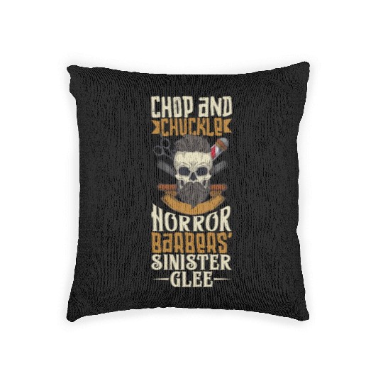 Horror Barber Spooky Hairdresser Hairstylist Hair Woven Pillows