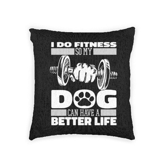 Fitness Workout Gym Dog Woven Pillows