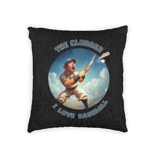 The Clubber Breaks His Bat! Woven Pillows