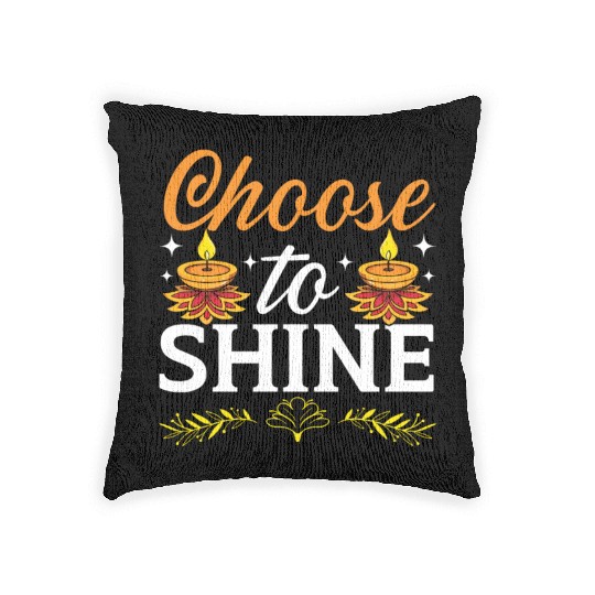 Happy Diwali Diwali Festival Indian Hindu Hinduism Woven Pillows