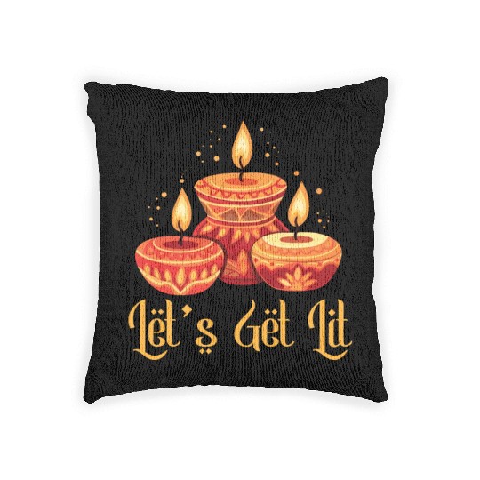 Happy Diwali Diwali Festival Indian Hindu Hinduism Woven Pillows
