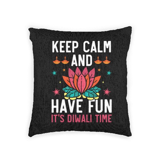 Happy Diwali Diwali Festival Indian Hindu Hinduism Woven Pillows