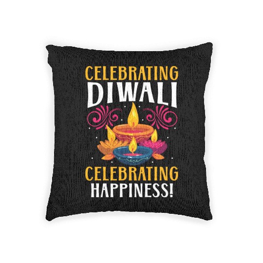 Happy Diwali Diwali Festival Indian Hindu Hinduism Woven Pillows