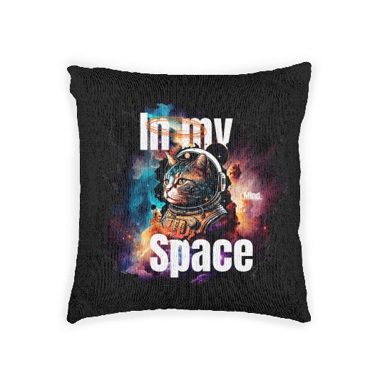 In my Mind Space Cat Astronaut Animal Pets Lover Woven Pillows