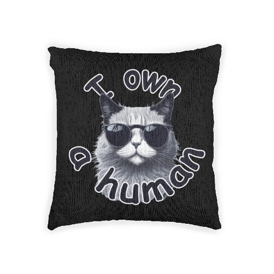 i own a human By Jonathan P. Woven Pillows
