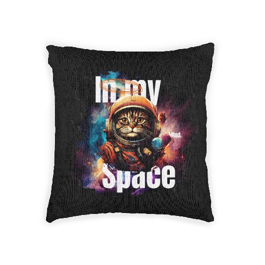 In my Mind Space Cat Astronaut Animal Pet Lover Woven Pillows