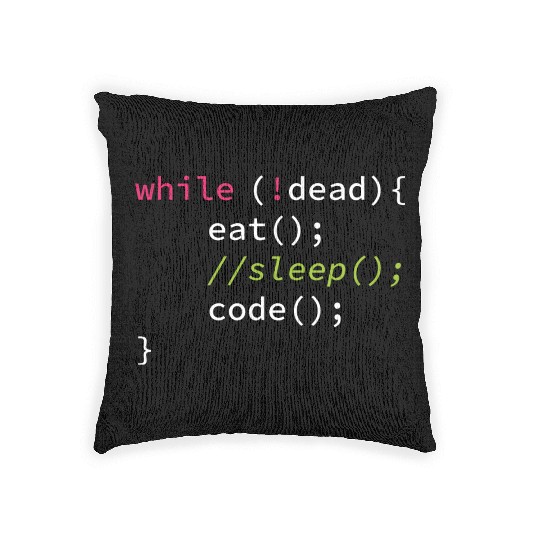 Funny Coding Computer Science Programmer Eat Sleep Woven Pillows