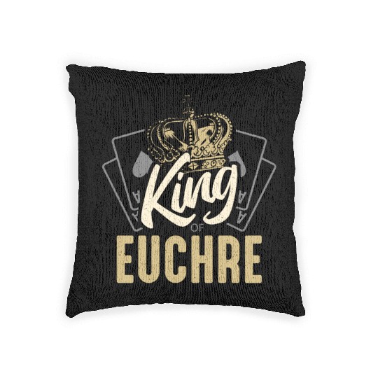 Euchre King Of Euchre Board Game Playing Cards Woven Pillows