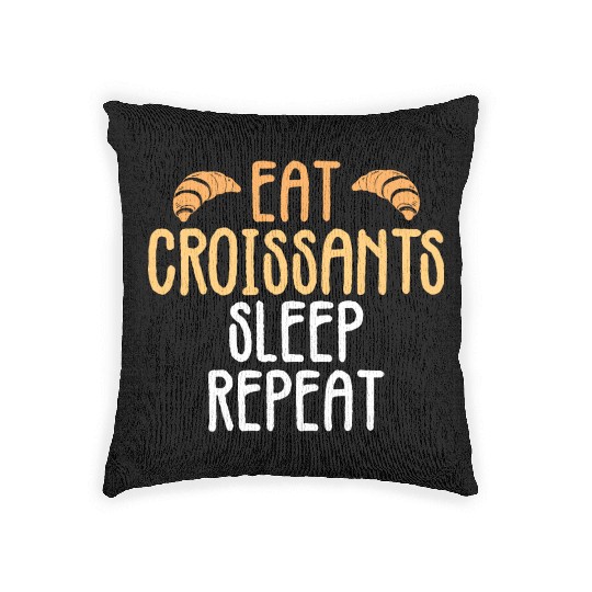 Croissant Love Joke Bakery Bread Pastry Patisserie Woven Pillows