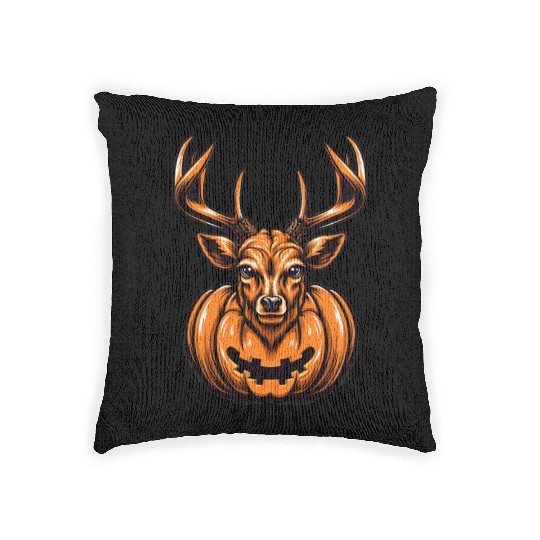 Deer Pumpkin Lazy Halloween Party Costume Kids Woven Pillows
