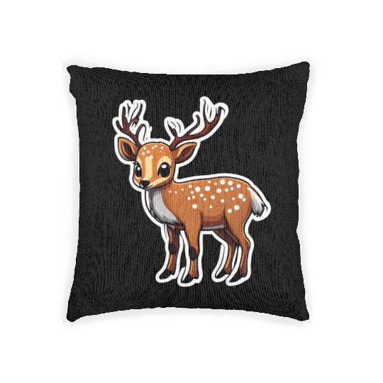 Reindeer cute Reindeer Christmas Reindeer Woven Pillows