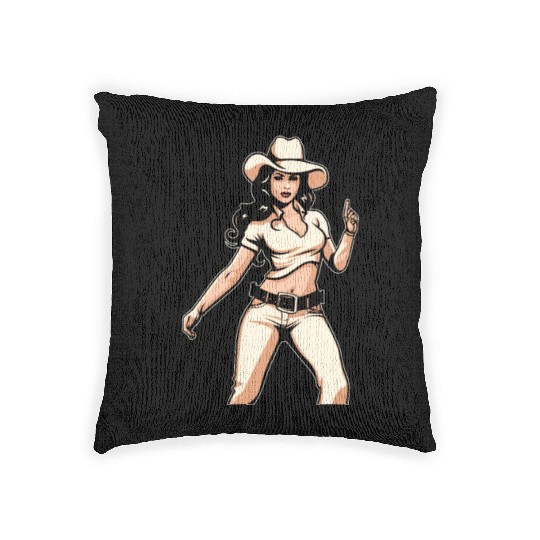 Line Dance Line Dancing Cowgirl Woven Pillows