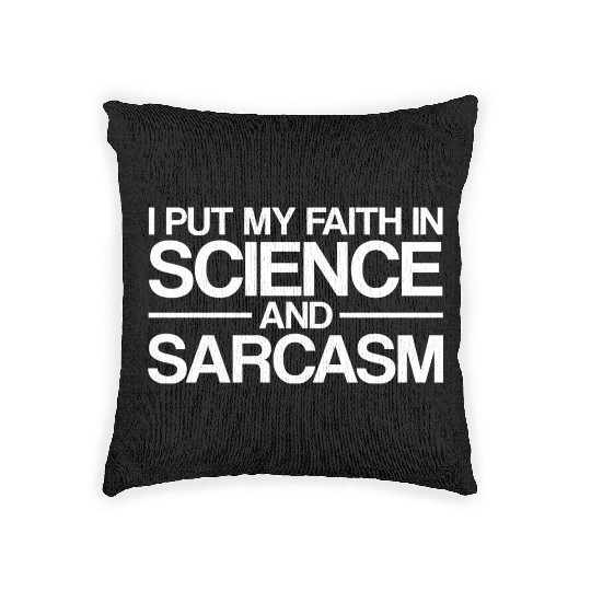 atheism science Woven Pillows