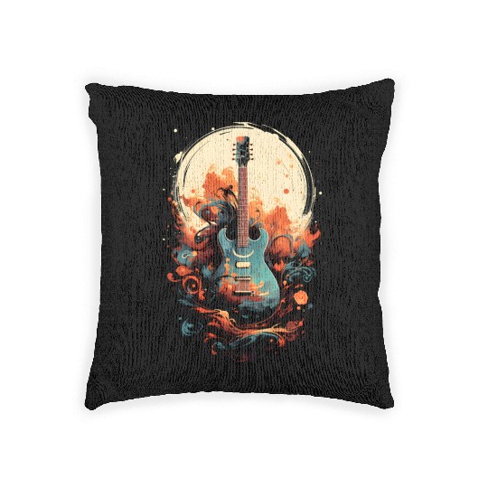 Guitar Moon Color Woven Pillows
